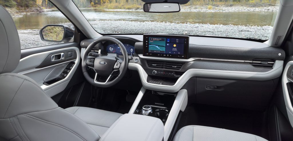 Backseat view of the 2025 Ford Explorer Infotainment System